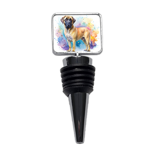 Mastiff Dog Watercolor Style Wine Bottle Stopper