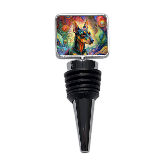 Miniature Pinscher Dog Abstract Art Wine Bottle Stopper