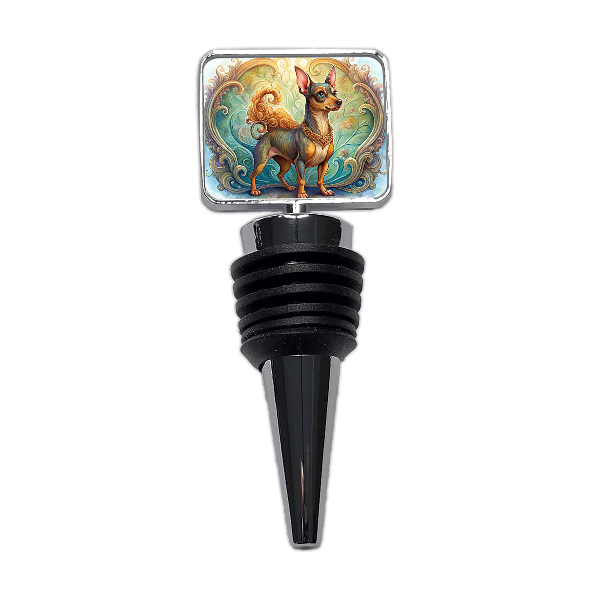 Miniature Pinscher Dog Art Nouveau Wine Bottle Stopper