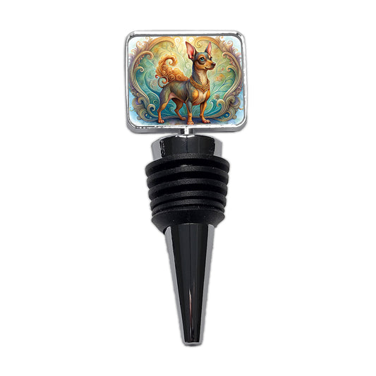 Miniature Pinscher Dog Art Nouveau Wine Bottle Stopper