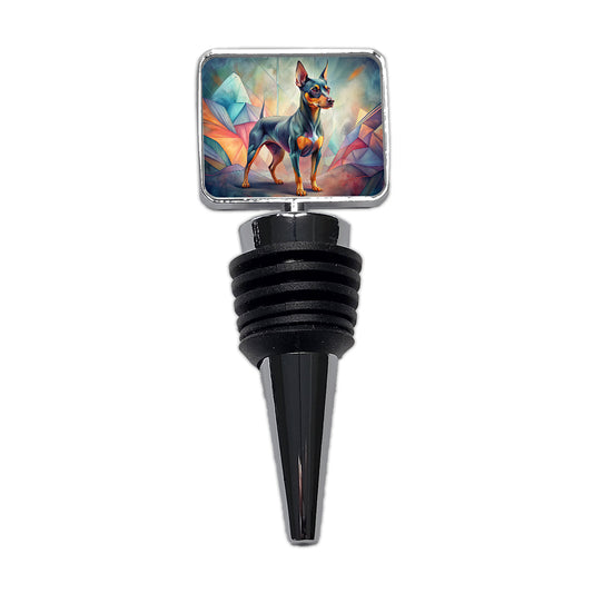 Miniature Pinscher Dog Contemporary Art Wine Bottle Stopper