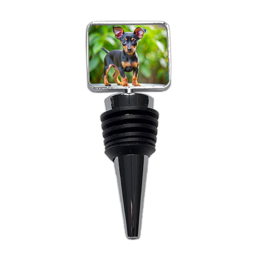 Miniature Pinscher Dog Puppy Photo Wine Bottle Stopper