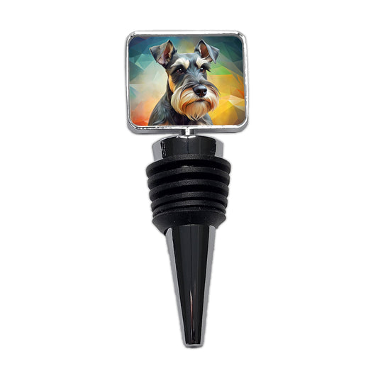 Miniature Schnauzer Dog Contemporary Art Wine Bottle Stopper