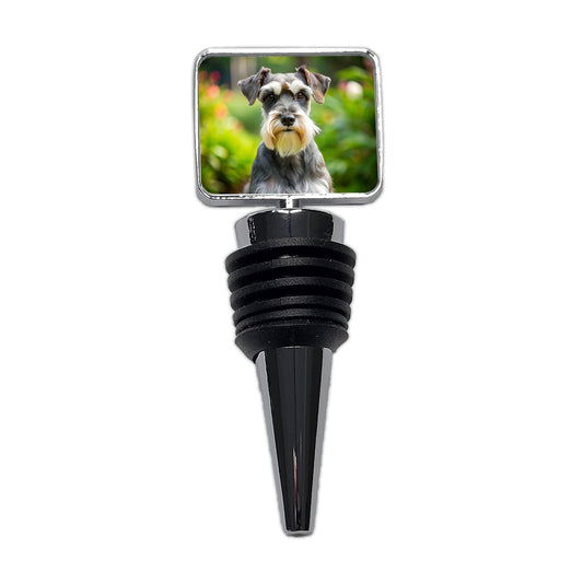 Miniature Schnauzer Dog Photo Wine Bottle Stopper