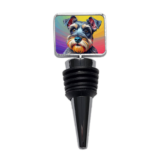 Miniature Schnauzer Dog Pop Art Wine Bottle Stopper