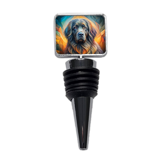 Newfoundland Dog Abstract Art Wine Bottle Stopper