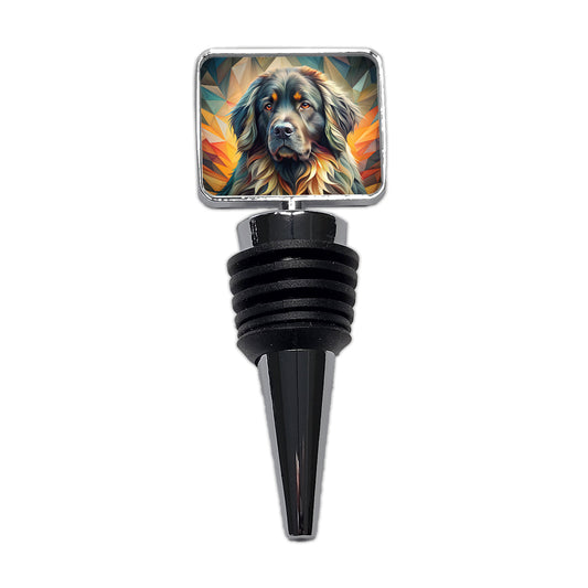 Newfoundland Dog Abstract Stylized Art Wine Bottle Stopper