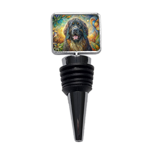 Newfoundland Dog Bohemian Art Wine Bottle Stopper