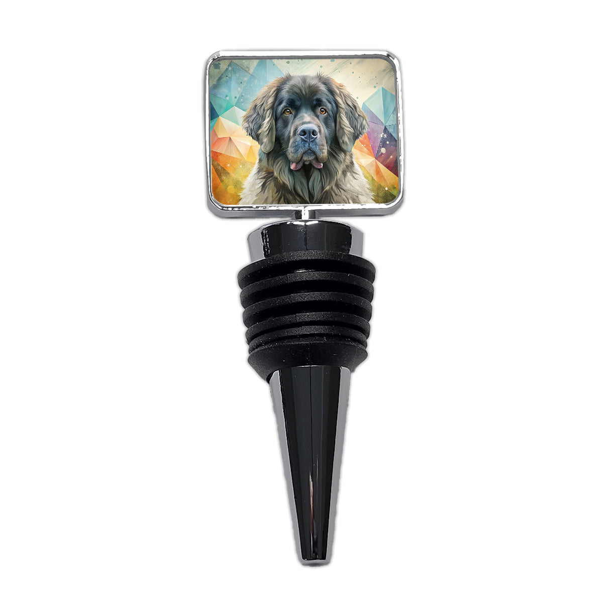 Newfoundland Dog Contemporary Art Wine Bottle Stopper