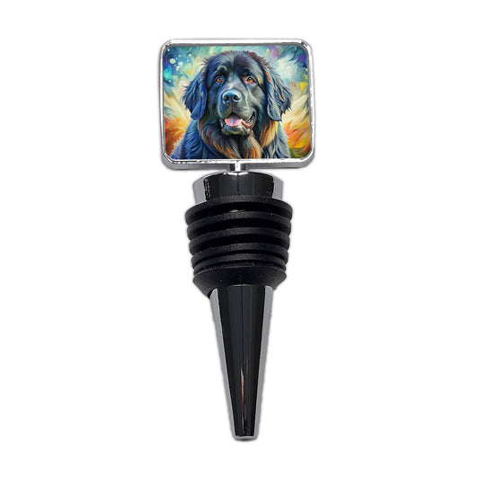 Newfoundland Dog Expressionism Art Wine Bottle Stopper