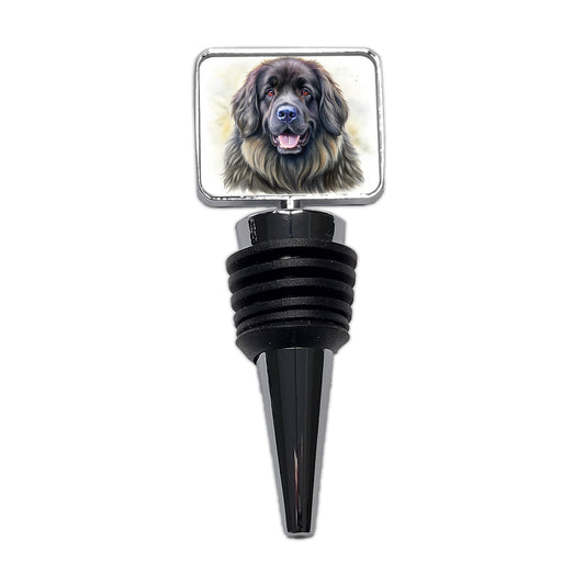 Newfoundland Dog Illustration Wine Bottle Stopper