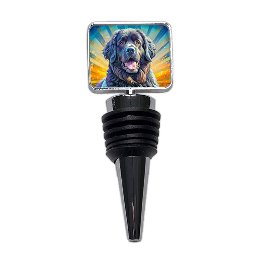 Newfoundland Dog Pop Art Wine Bottle Stopper