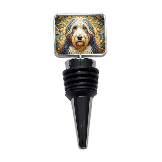 Old English Sheepdog Dog Art Nouveau Wine Bottle Stopper
