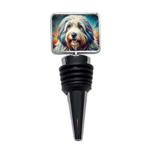 Old English Sheepdog Dog Contemporary Art Wine Bottle Stopper