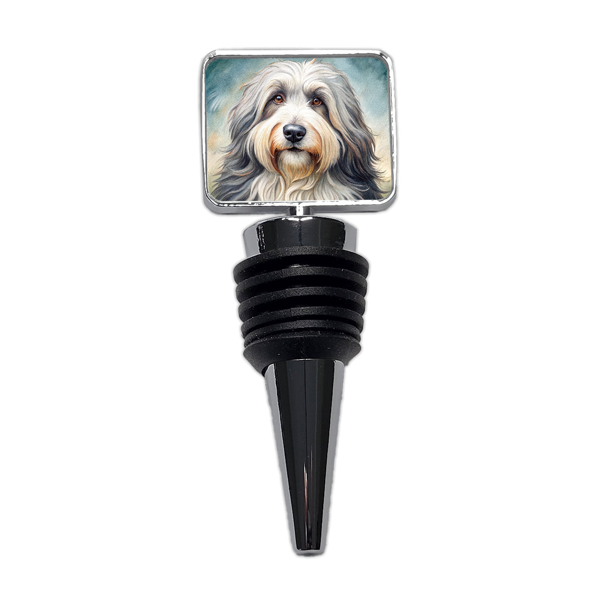 Old English Sheepdog Dog Illustration Wine Bottle Stopper