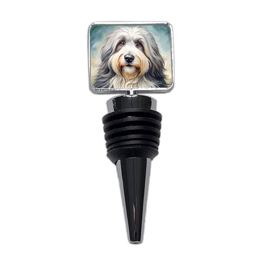 Old English Sheepdog Dog Illustration Wine Bottle Stopper