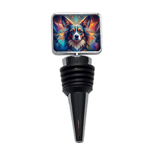 Papillion Dog Abstract Stylized Art Wine Bottle Stopper