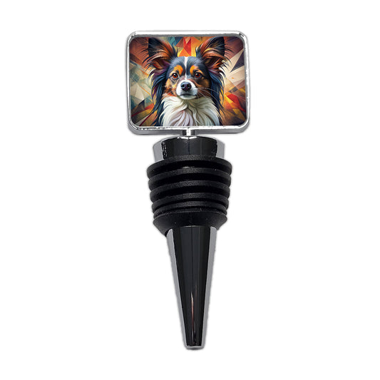 Papillion Dog Contemporary Art Wine Bottle Stopper