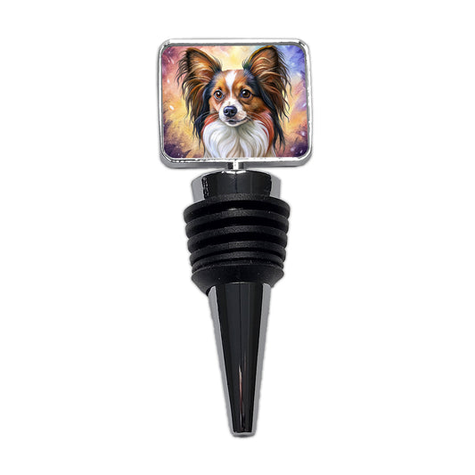 Papillion Dog Illustration Wine Bottle Stopper