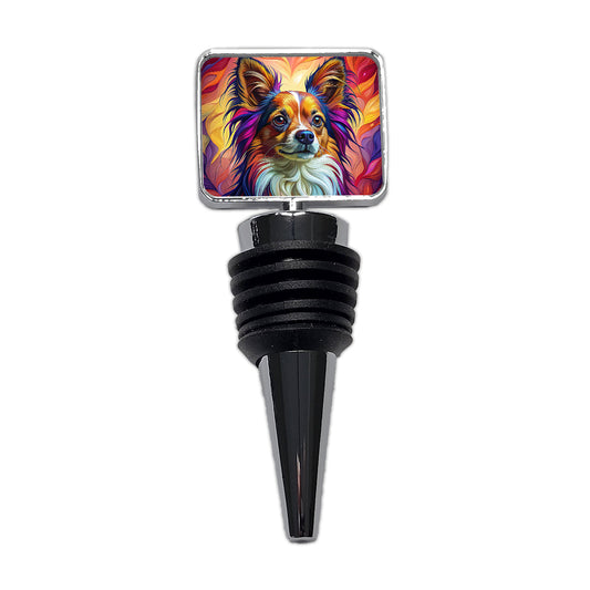 Papillion Dog Pop Art Wine Bottle Stopper