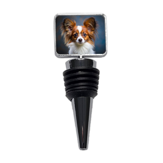 Papillion Dog Puppy Photo Wine Bottle Stopper
