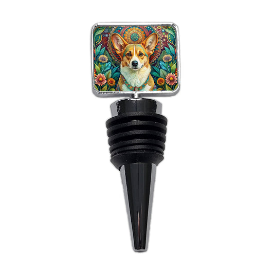 Pembroke Welsh Corgi Dog Bohemian Art Wine Bottle Stopper