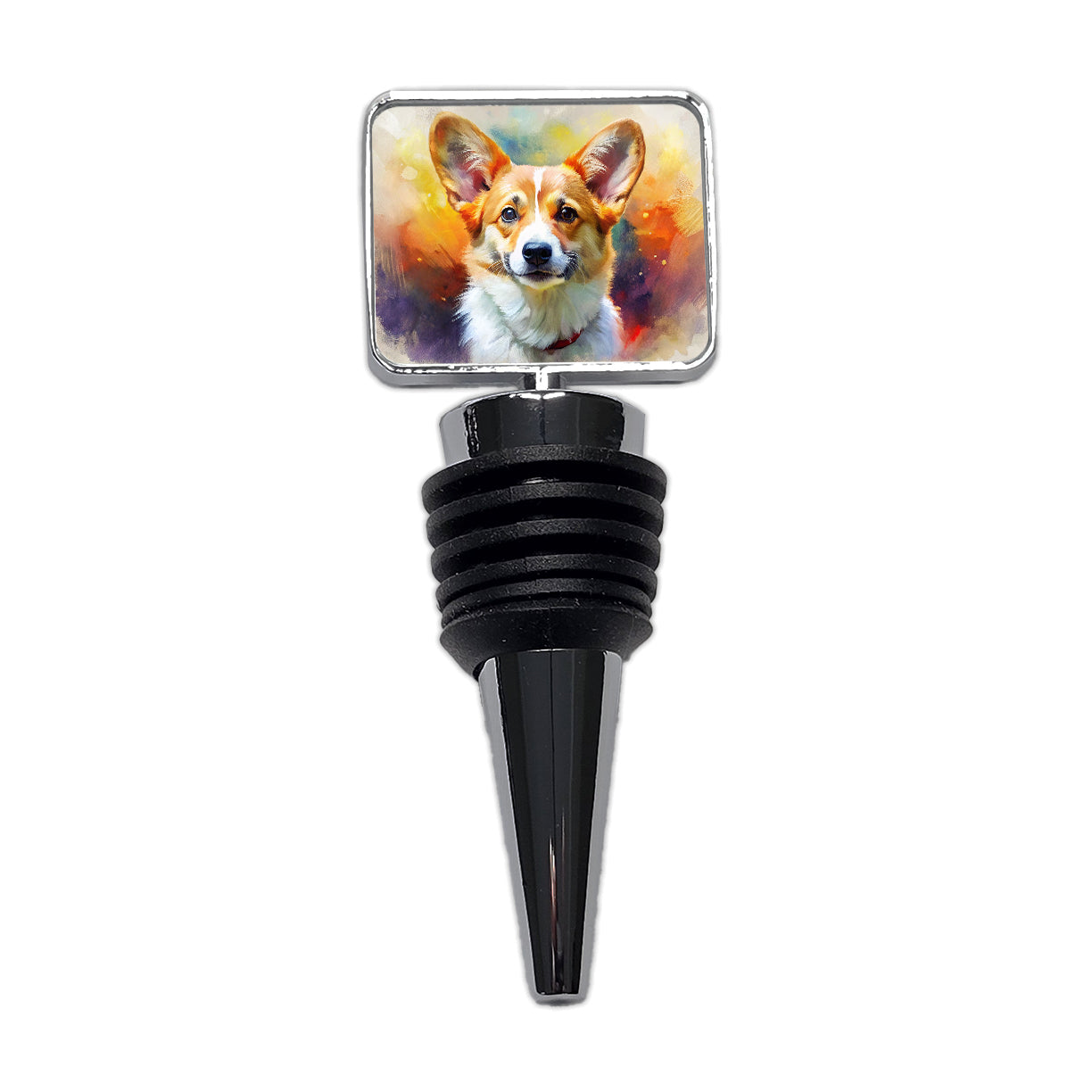Pembroke Welsh Corgi Dog Expressionism Art Wine Bottle Stopper