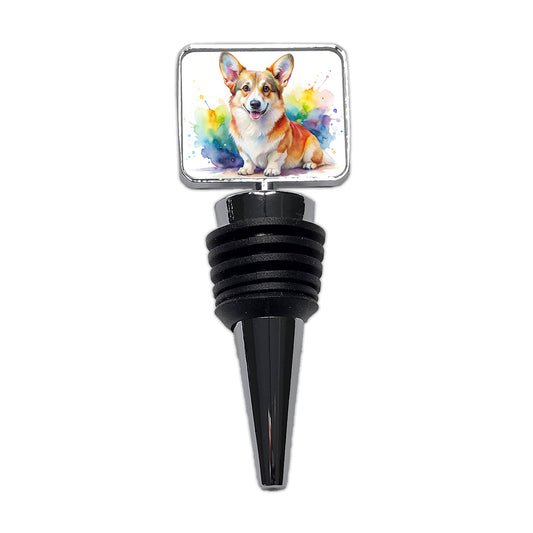 Pembroke Welsh Corgi Dog Watercolor Style Wine Bottle Stopper