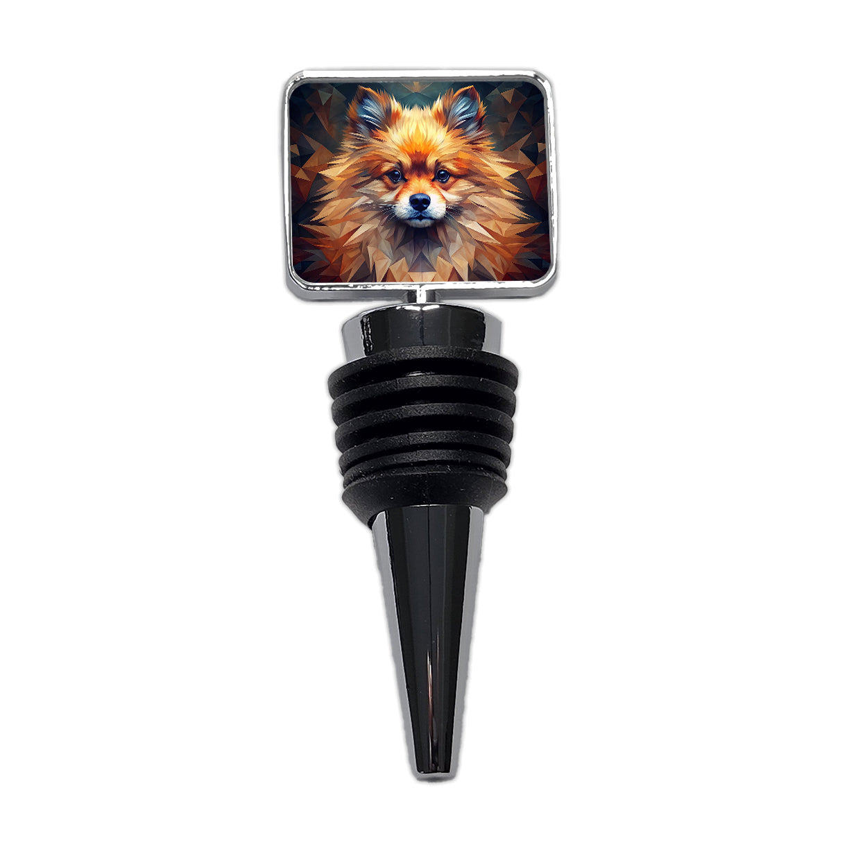 Pomeranian Dog Abstract Art Wine Bottle Stopper