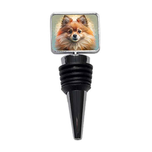 Pomeranian Dog Contemporary Art Wine Bottle Stopper