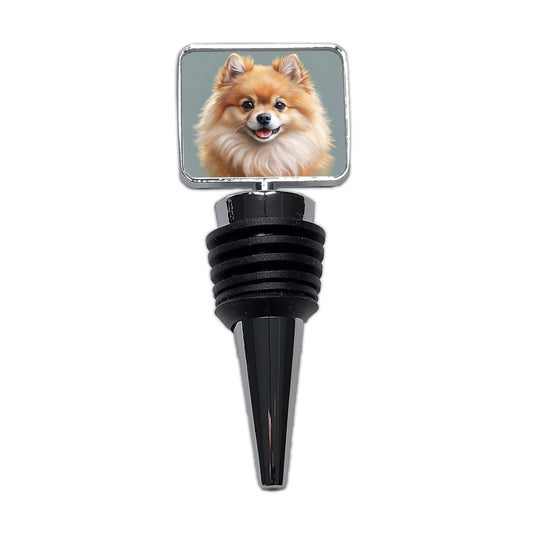 Pomeranian Dog Illustration Wine Bottle Stopper