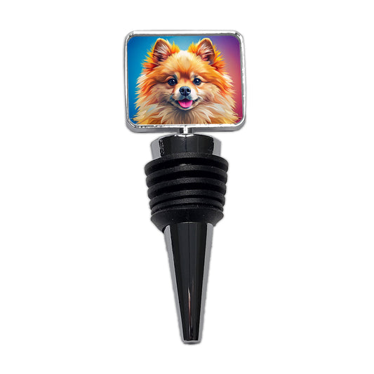 Pomeranian Dog Pop Art Wine Bottle Stopper