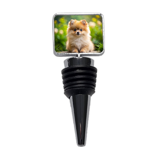 Pomeranian Dog Puppy Photo Wine Bottle Stopper