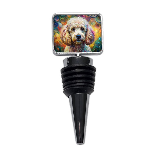 Poodle Dog Abstract Art Wine Bottle Stopper