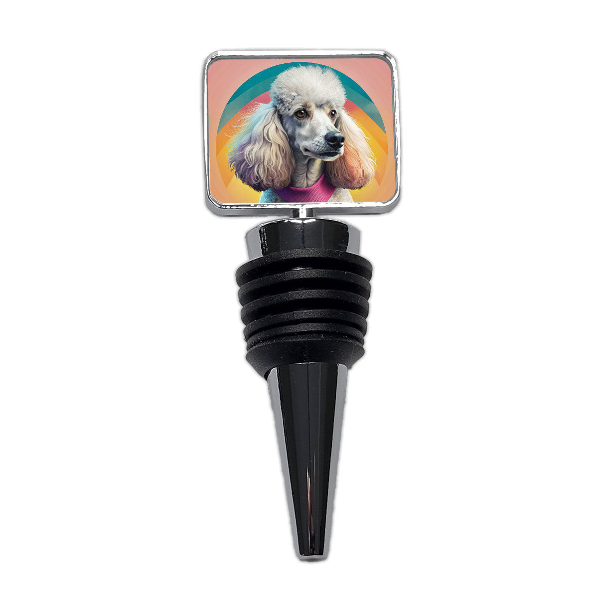 Poodle Dog Contemporary Art Wine Bottle Stopper