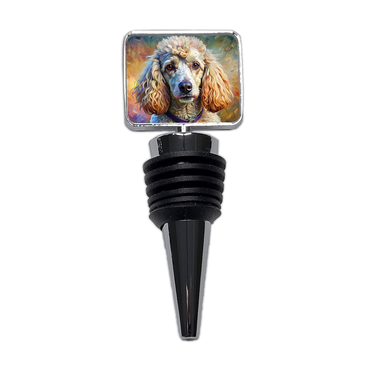 Poodle Dog Expressionism Art Wine Bottle Stopper