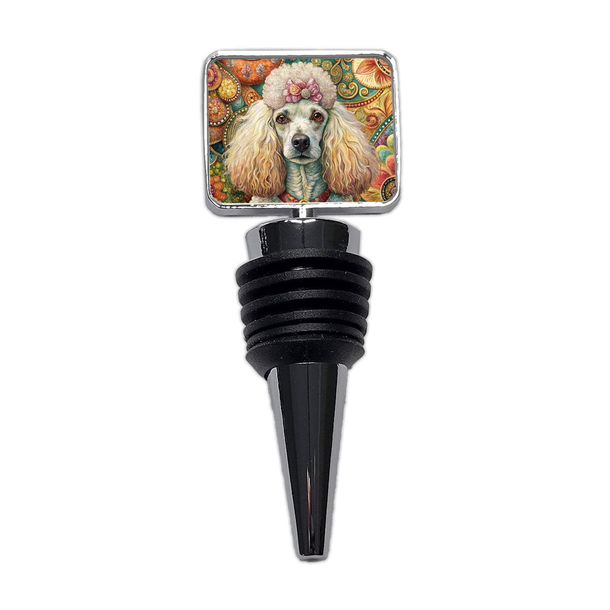 Poodle Dog French Bohemian Art Wine Bottle Stopper