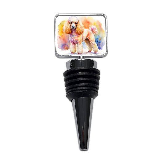 Poodle Dog Watercolor Style Wine Bottle Stopper