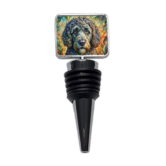 Portuguese Water Dog Abstract Art Wine Bottle Stopper
