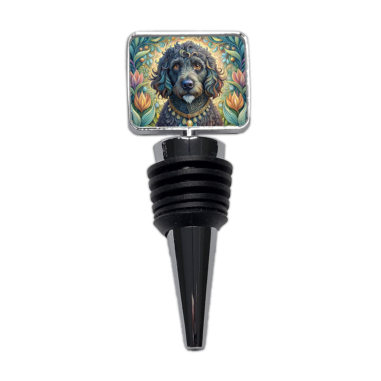 Portuguese Water Dog Art Nouveau Wine Bottle Stopper
