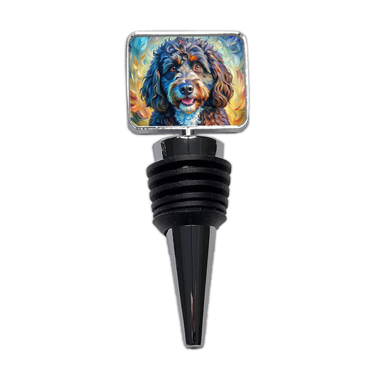 Portuguese Water Dog Expressionism Art Wine Bottle Stopper