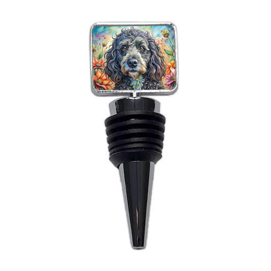 Portuguese Water Dog French Bohemian Art Wine Bottle Stopper
