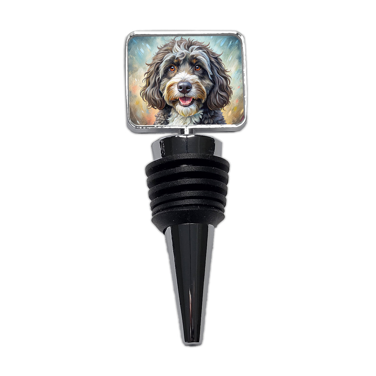 Portuguese Water Dog Illustration Wine Bottle Stopper