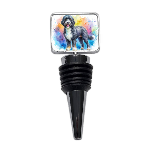 Portuguese Water Dog Watercolor Style Wine Bottle Stopper