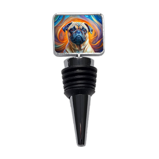 Pug Dog Abstract Art Wine Bottle Stopper