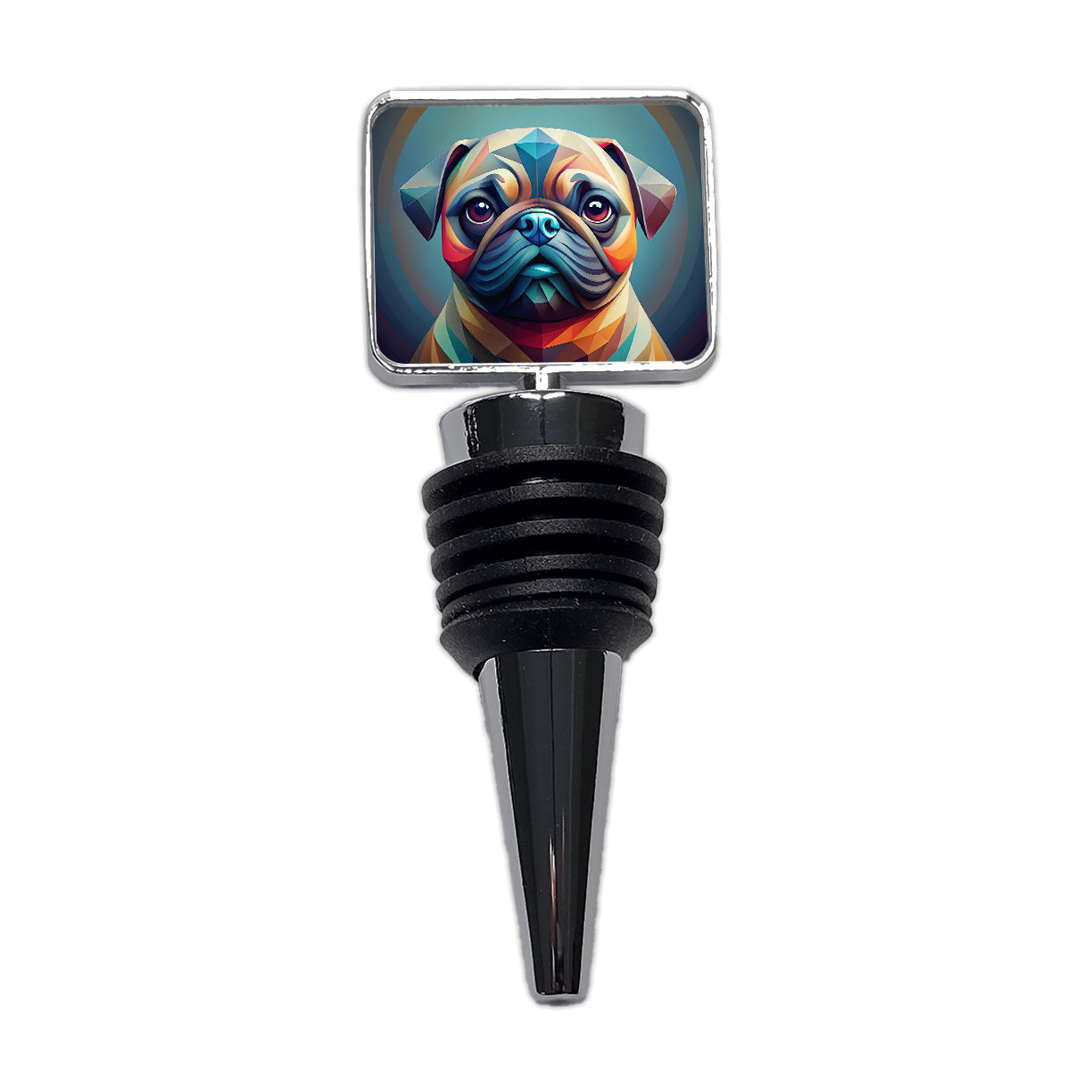 Pug Dog Abstract Stylized Art Wine Bottle Stopper