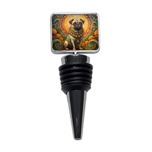 Pug Dog Art Nouveau Wine Bottle Stopper