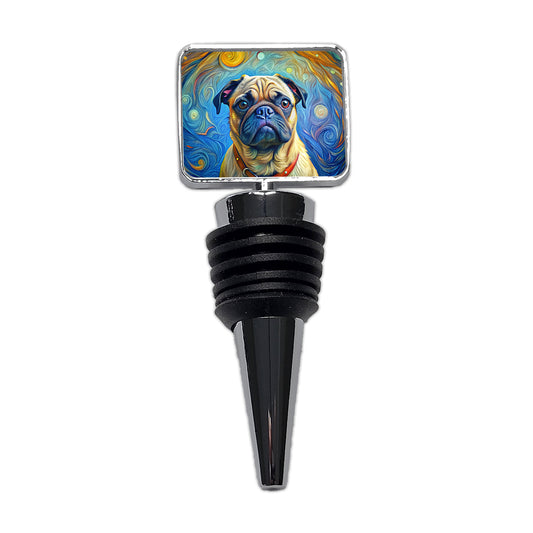 Pug Dog Expressionism Art Wine Bottle Stopper