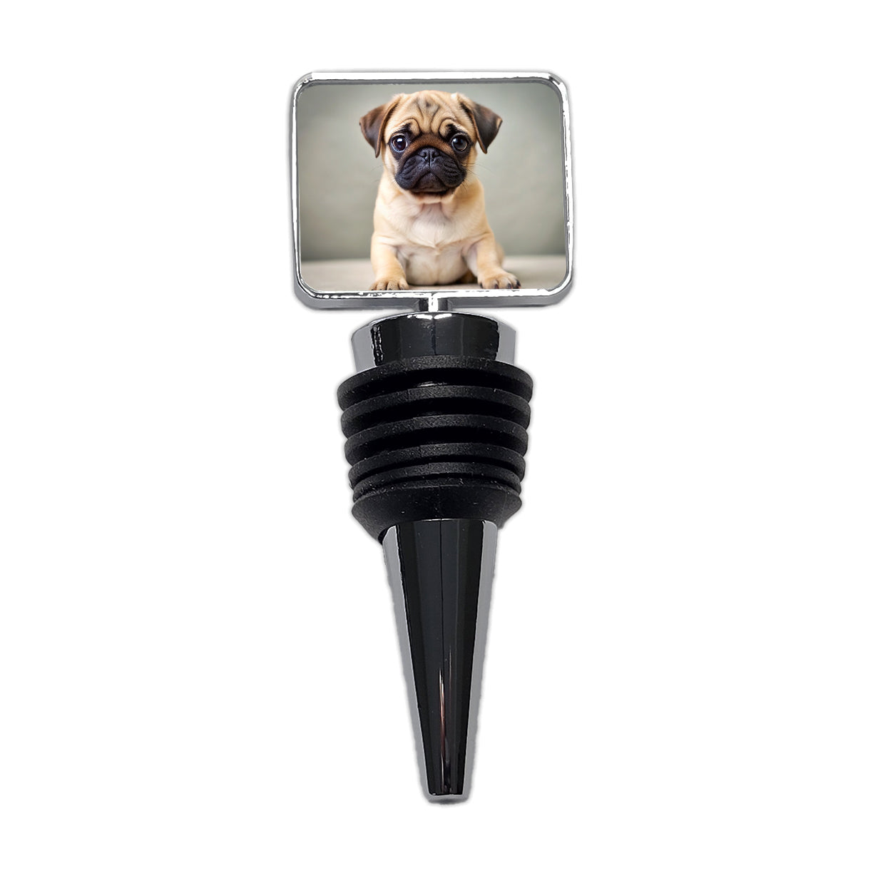 Pug Dog Puppy Photo Wine Bottle Stopper