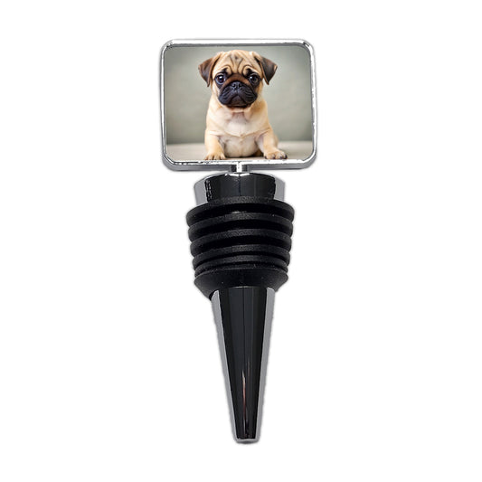 Pug Dog Puppy Photo Wine Bottle Stopper